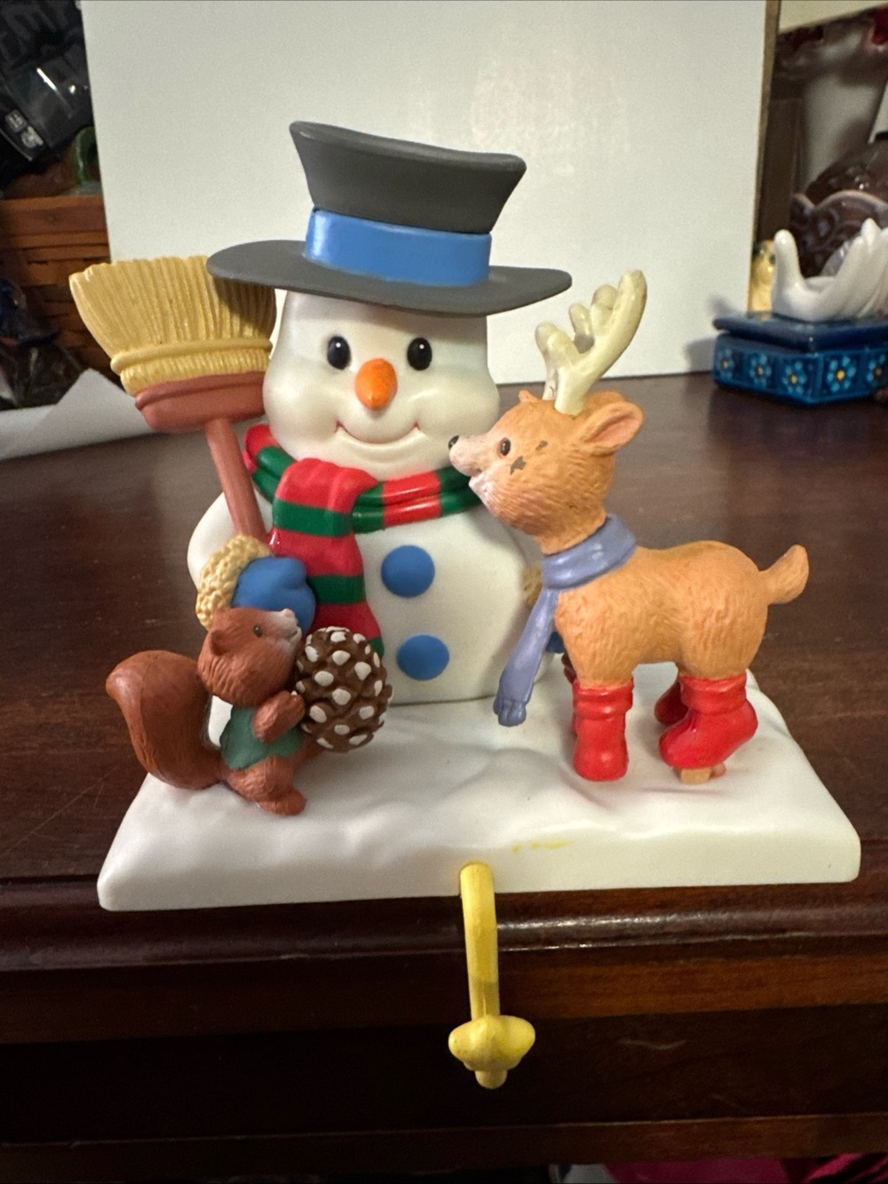Festive Snowman and Reindeer Stocking Holder